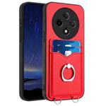 For OPPO A3 Pro 5G R20 Ring Card Holder Phone Case(Red)
