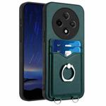 For OPPO A3 Pro 5G R20 Ring Card Holder Phone Case(Green)