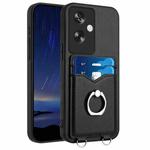 For OPPO A79 5G Global R20 Ring Card Holder Phone Case(Black)