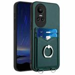 For OPPO Reno10 R20 Ring Card Holder Phone Case(Green)