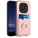 For OPPO A5 / F29 R20 Ring Card Holder Phone Case(Pink)