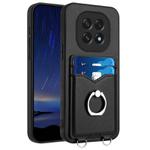 For OPPO A5 / F29 R20 Ring Card Holder Phone Case(Black)