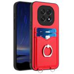For OPPO A5 / F29 R20 Ring Card Holder Phone Case(Red)