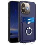 For OPPO A5 Energy / A5 Pro 5G Global R20 Ring Card Holder Phone Case(Blue)