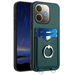 For OPPO A5 Energy / A5 Pro 5G Global R20 Ring Card Holder Phone Case(Green)