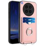 For OPPO Find X8s R20 Ring Card Holder Phone Case(Pink)