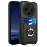 For OPPO Find X8s+ R20 Ring Card Holder Phone Case(Black)