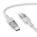 hoco U129 Spirit 1.2m PD27W USB-C / Type-C to 8 Pin Transparent Charging Data Cable(Grey)