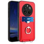 For Realme 12 Pro / 12 Pro+ R20 Ring Card Holder Phone Case(Red)