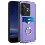 For Realme GT Neo6 / GT 6T 5G R20 Ring Card Holder Phone Case(Purple)