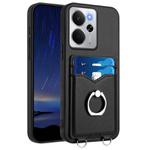 For Realme 14 R20 Ring Card Holder Phone Case(Black)