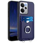 For Realme 14 R20 Ring Card Holder Phone Case(Blue)