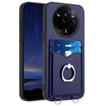 For Realme 14 Pro R20 Ring Card Holder Phone Case(Blue)