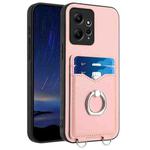 For Xiaomi Redmi Note 12 4G Global R20 Ring Card Holder Phone Case(Pink)