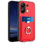 For Xiaomi Redmi Note 13 4G Global R20 Ring Card Holder Phone Case(Red)