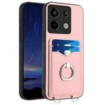 For Xiaomi Poco X6 R20 Ring Card Holder Phone Case(Pink)