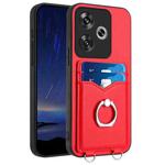 For Xiaomi Poco F6 5G India R20 Ring Card Holder Phone Case(Red)