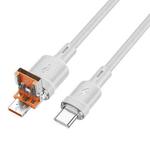 hoco U131 Afortunado 1.2m USB & Type-C to Type-C 2 in 1 Charging Data Cable(Grey)