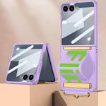 For Samsung Galaxy Z Flip7 5G GKK Integrated Ultra-thin Wristband Holder Phone Case(Purple)