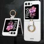 For Samsung Galaxy Z Flip6 GKK Ultra-thin PC Full Coverage Phone Case with Ring Holder(Silver)