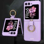 For Samsung Galaxy Z Flip6 GKK Ultra-thin PC Full Coverage Phone Case with Ring Holder(Purple)