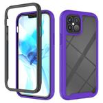 For iPhone 12 / 12 Pro Starry Sky Solid Color Series Shockproof PC + TPU Protective Case(Purple)