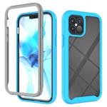 For iPhone 12 / 12 Pro Starry Sky Solid Color Series Shockproof PC + TPU Protective Case(Light Blue)