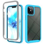 For iPhone 12 Pro Max Starry Sky Solid Color Series Shockproof PC + TPU Protective Case(Light Blue)