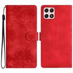 For Honor X8 / X30i Cherry Blossom Butterfly Skin Feel Embossed PU Phone Case(Red)