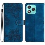 For Honor 400 Lite Global Cherry Blossom Butterfly Skin Feel Embossed PU Phone Case(Blue)