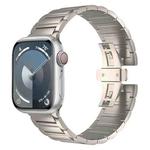 For Apple Watch SE 44mm I-shaped Butterfly Buckle Titanium Alloy Watch Band(Titanium)