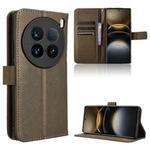 For vivo X100 Ultra 5G Diamond Texture Leather Phone Case(Brown)