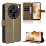 For vivo X200s 5G Diamond Texture Leather Phone Case(Brown)