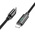 hoco U125 Benefit 1.2m Type-C to 8 Pin PD Fast Charging Data Cable with Display(Black)