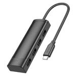 hoco HB41 Easy Safety 4 in 1 USB-C / Type-C to USB 2.0 Converter Adapter, Length:0.2m(Black)