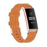 For Fitbit Charge 4 / Charge 3 / Charge3 SE Braided Nylon Watch Band Plastic Head, Size: Free Size(Orange)