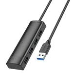 hoco HB41 Easy Safety 4 in 1 USB to USB 3.0 Converter Adapter, Length:0.2m(Black)