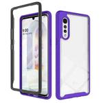 For LG Velvet Starry Sky Solid Color Series Shockproof PC + TPU Protective Case(Purple)