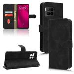 For T-Mobile Revvl 7 Pro 5G Skin Feel Magnetic Flip Leather Phone Case(Black)