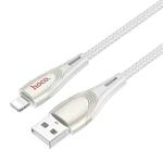 hoco U133 8 Pin to USB-A Braided Fast Charging Data Cable, Length:1.2m(Grey)