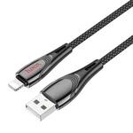 hoco U133 8 Pin to USB-A Braided Fast Charging Data Cable, Length:1.2m(Black)