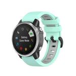 For Garmin Fenix 6S Two-color Silicone Watch Band(Teal Grey)