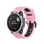 For Garmin Fenix 6S Two-color Silicone Watch Band(Pink Black)