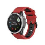 For Garmin Fenix 6S Two-color Silicone Watch Band(Red Black)