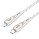 hoco U133 Type-C / USB-C to 8 Pin Braided PD Fast Charging Data Cable, Length:1.2m(Grey)