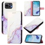 For Asus Zenfone 12 Ultra PT003 Marble Pattern Flip Leather Phone Case(White Purple)
