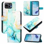 For Asus Zenfone 12 Ultra PT003 Marble Pattern Flip Leather Phone Case(Green)