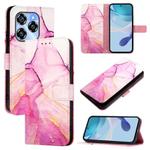 For Oukitel C50 PT003 Marble Pattern Flip Leather Phone Case(Pink Purple Gold)