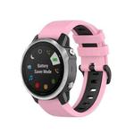 For Garmin Fenix 6X Two-color Silicone Watch Band(Pink Black)