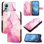 For Ulefone Note 14 PT003 Marble Pattern Flip Leather Phone Case(Pink Purple Gold)